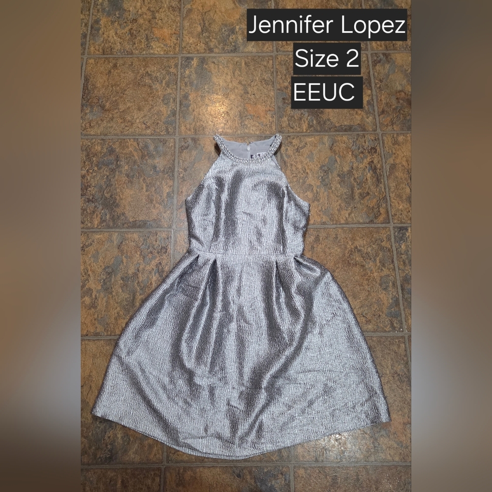 Jennifer Lopez Dress in Sparkling Silver